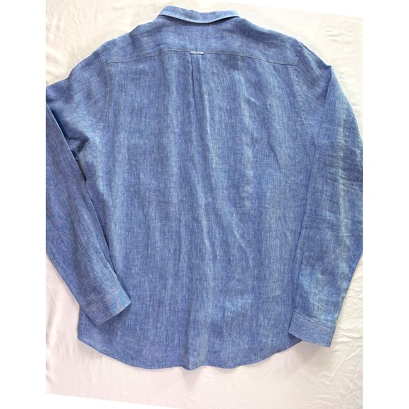 Star Clippers Men XL 100% Linen Button Down Shirt Coastal Resort Vacation Casual - Picture 8 of 8